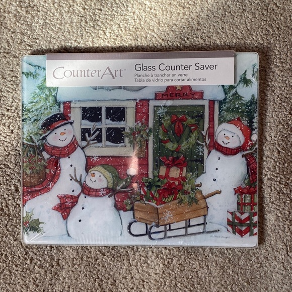 Counter Art snowman Glass Counter Saver - Picture 1 of 5